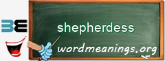 WordMeaning blackboard for shepherdess